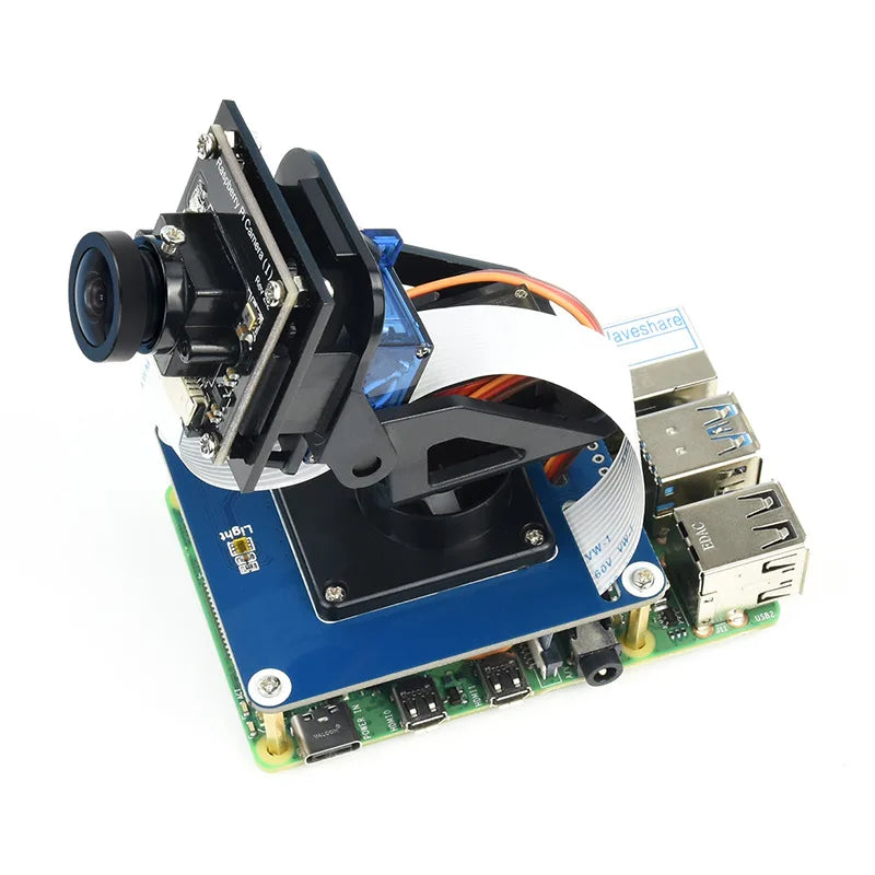 Raspberry Pi 4B 2-DOF Servo Pan-Tilt HAT with PCA9685 PWM & TSL2581 Ambient Light Sensor - for Robotics/Camera Projects