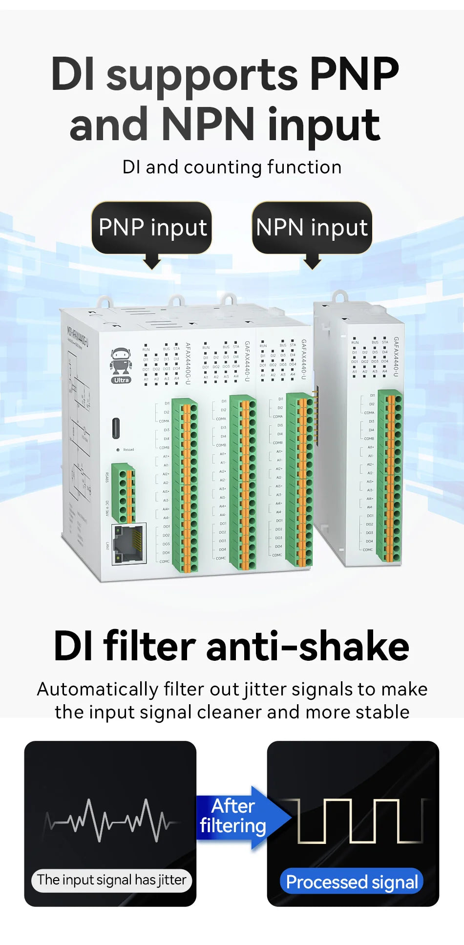 Distributed Remote IO Module RJ45 RS485 AI/DI/DO Modbus TCP RTU CDSENT M31-U Series Switch Analog Input/Ouput Rail Installation