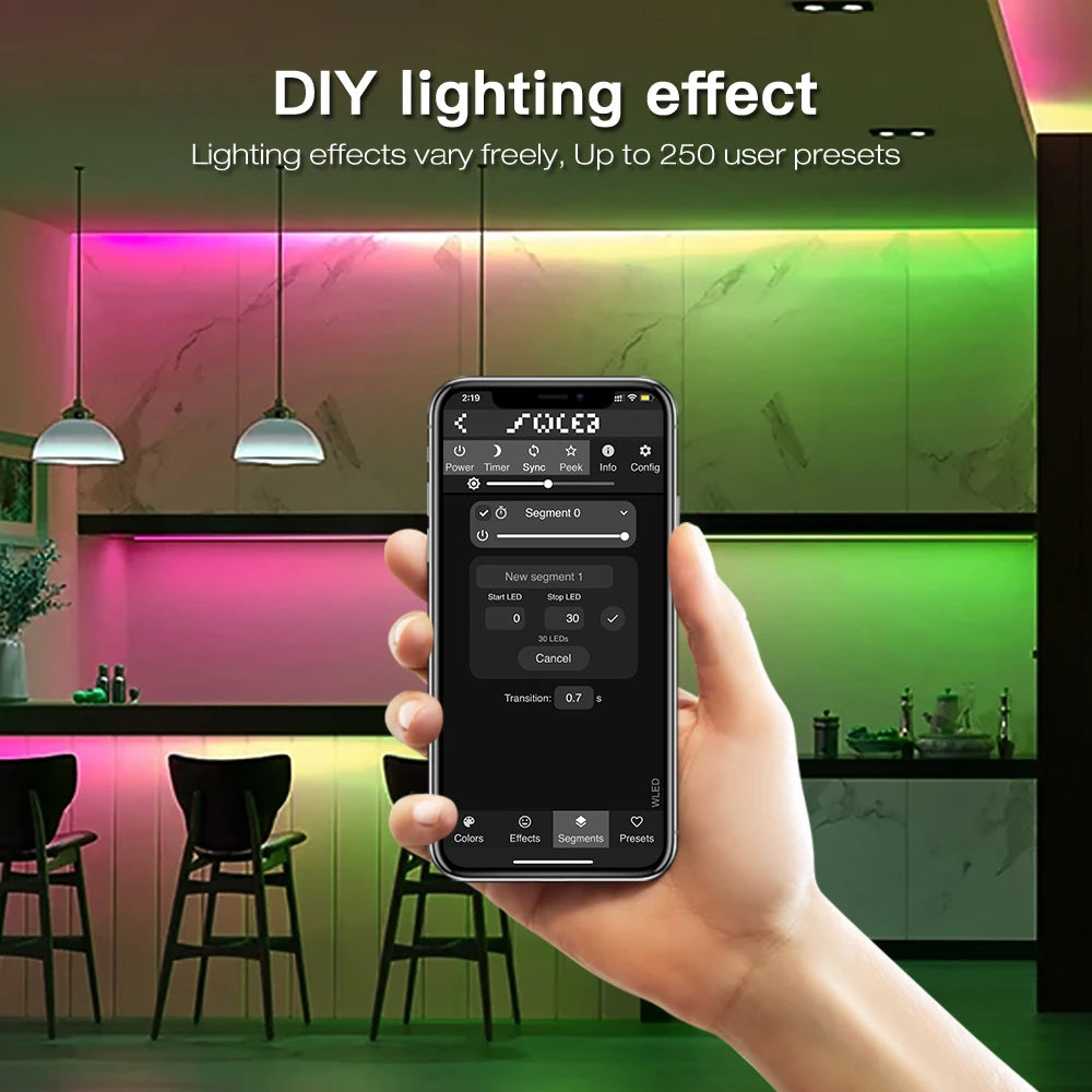 GLEDOPTO WLED LED Controller ESP32 Mic Music UART RGB IC Digital Lights Addressable String Lighting WS2811 WS2812B WS2815 SK6812