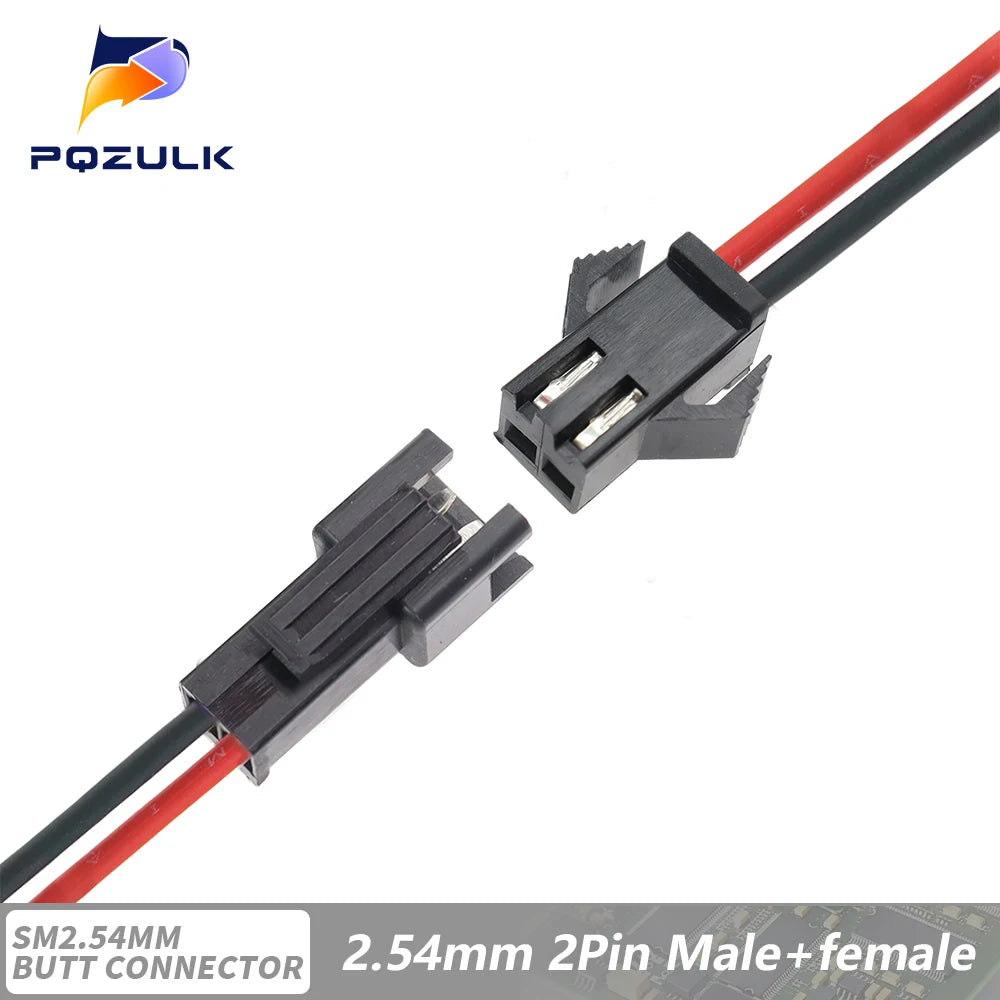 5PCS JST SM 2/3/4/5/6Pins 2.54MM Plug Male to Female Wire Connector Cable Pigtail Plug LED Connecting line 20cm Long