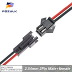 5PCS JST SM 2/3/4/5/6Pins 2.54MM Plug Male to Female Wire Connector Cable Pigtail Plug LED Connecting line 20cm Long