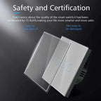 Smart Switches 1/2/3 Gang Wifi Touch Light Wall Sensor Switch Works with Tuya Control Smart Life Google Alexa Alice Yandex