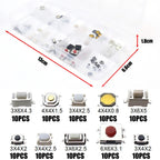 250/100pcs Tactile Push Button Switch Kits 10 Models Car Remote Control Tablet Micro Momentary Keys Button Touch Microswitch