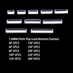 50PCS FFC FPC Connector 1.0mm 4/6/8/10/12/14/16/20/22/24 Pin Top Contact Flat Cable Connector Socket Sets 4P 6P 8P 10P 12P