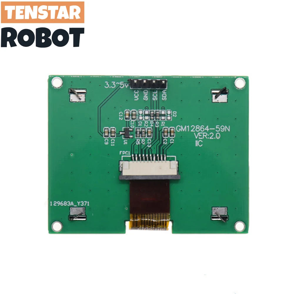 TENSTAR 12864-59N IIC 4P LCD Module  I2C ST7567S COG Graphic Display Screen Board LCM Panel 128x64 Dot Matrix Screen