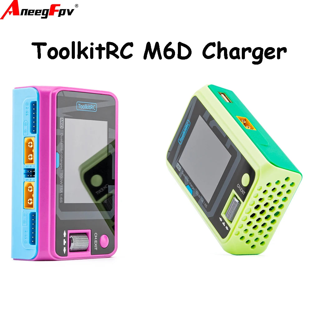 ToolkitRC M6D 500W Limited Edition 15A High Power  DC Dual Smart Charger Discharger for 1-6S Lipo LiHV Lion NiMh Pb Battery