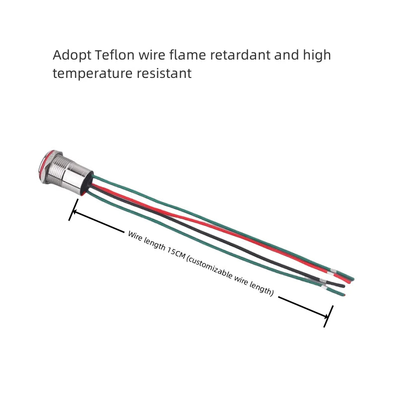 16 19mm Metal Pushbutton Switch High Current 10A Outdoor IP68 Self-Locking Reset Waterproof Start Power Button
