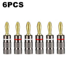 1-10PCS Dual Screw Locking 4MM Banana Plugs 24KGold Plated Copper OFC Speaker Connector for HIFI Audio System Terminal Adapter