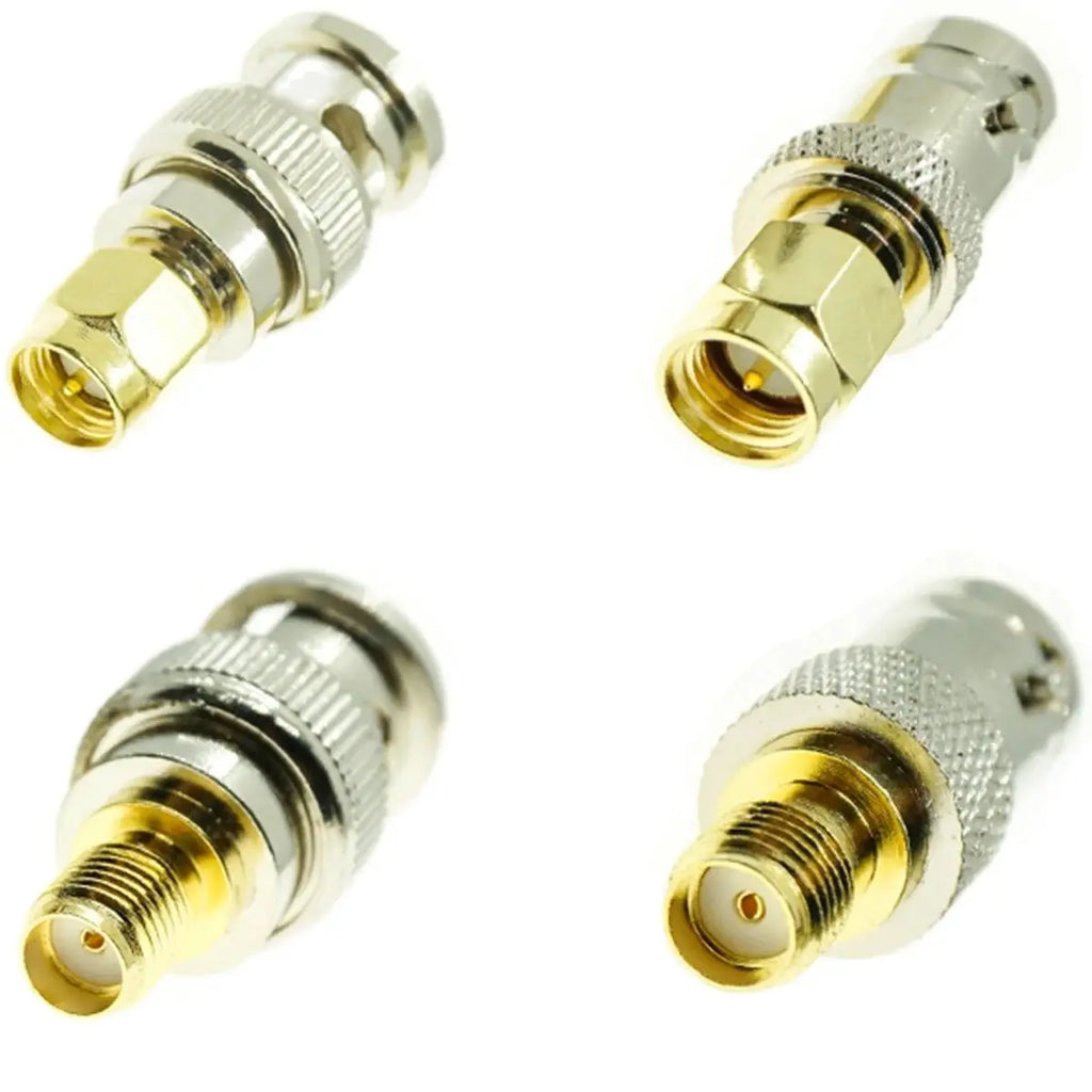 1Pcs SMA Male Female To BNC MAEL FEMALE Connector Jack Plug Q9 Flange Right Angle Coax conector set RF Copper Coaxial Adapter