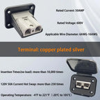 50A Battery Connector Quick Disconnect Fireproof Plug Mount Panel Waterproof Flush Mount Bracket for Anderson SB50 Series