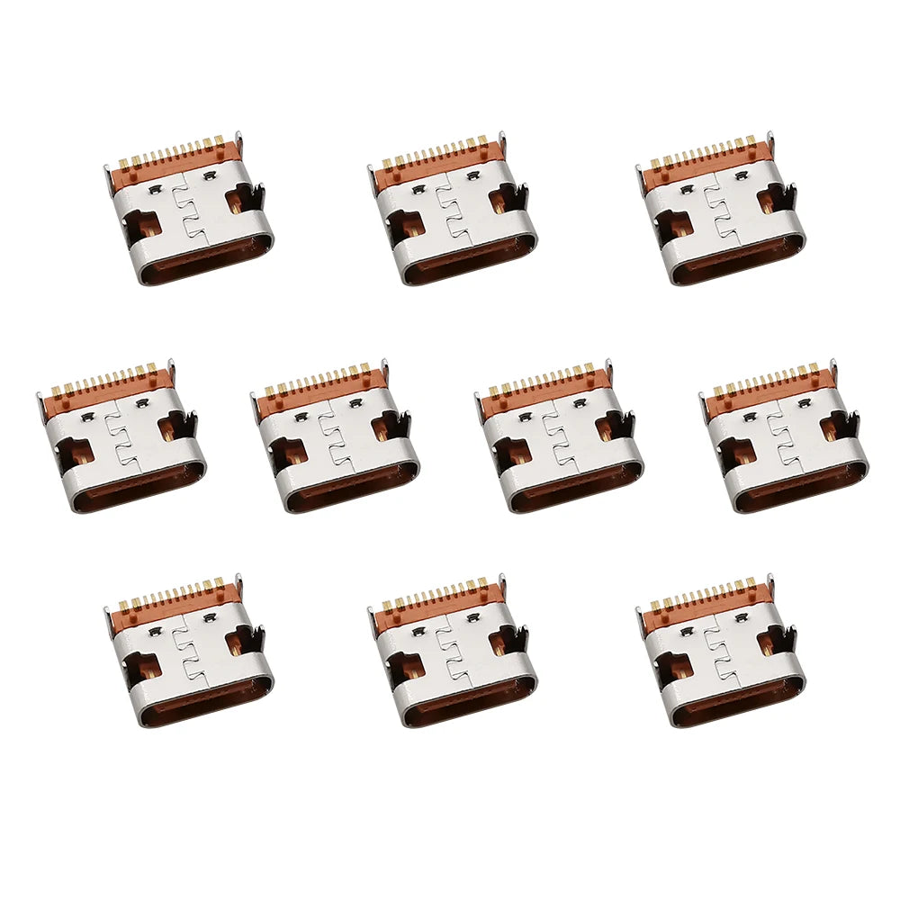 10Pcs Type C Jacks 16 Pin USB 3.1 Charging Dock Connectors 20V 5A USB-C  Female Sockets DIP PCB Mount Repair Port Type-C Adapter