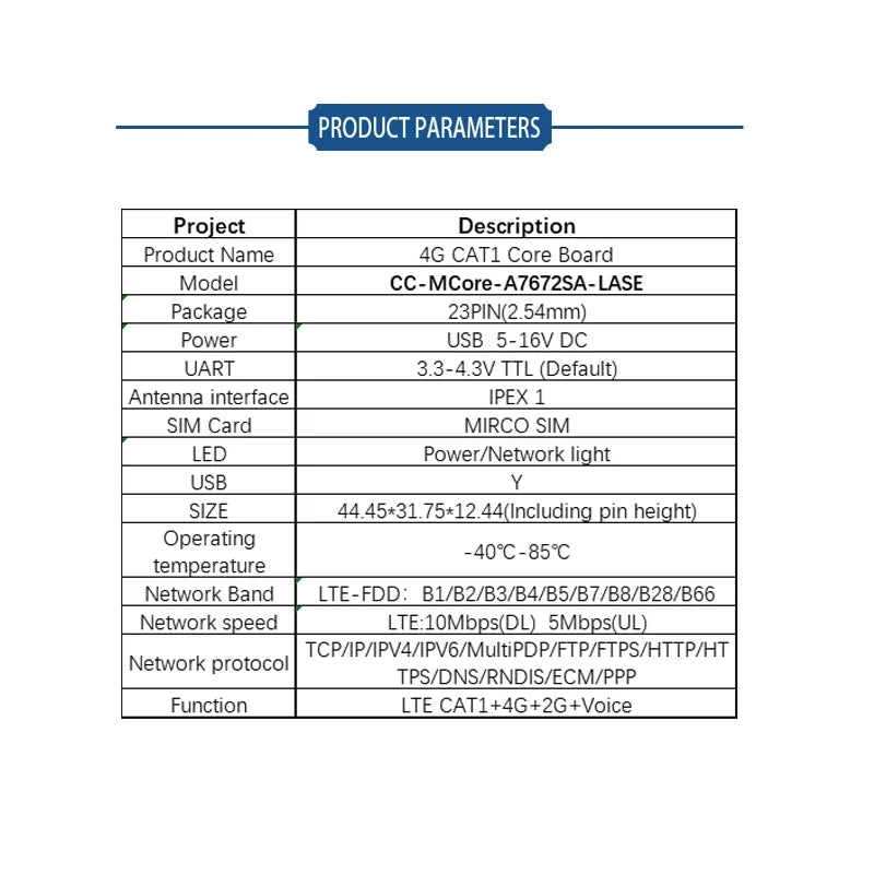 SIMcom A7672E-FASE A7672E-LASE A7672SA-FASE A7672SA-LASE A7672G-LABE Core Board LTE CAT1+4G+2G A7672 With FPC GPS Antenna