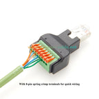RJ45 Solderless Breakout Board RJ45 8P8C to Quick Spring Crimp Wiring Press Terminal Block Quick Push Extender for PIKA CT301