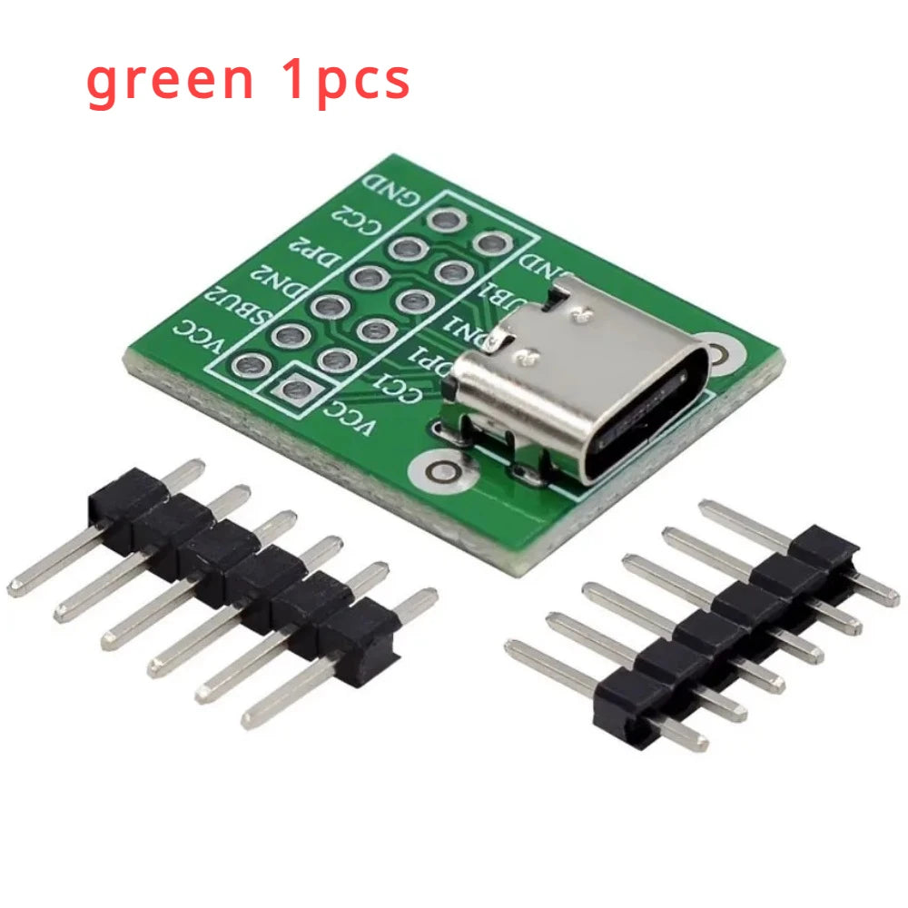 1-10PCS USB TYPE-C conversion board 2.54MM CC1 CC2 5.1K pull-down resistor connection