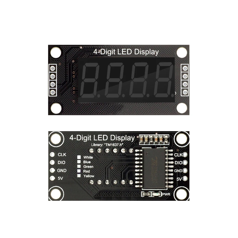 TM1637 LED Display Module 4 Digit 7 Segment 0.36 inch Time Clock Indicator Tube Module Red Blue Green Yellow White for Arduino