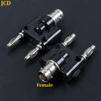 1PC Q9 BNC Adapter BNC Banana To Two Dual 4mm Banana Male Female Jack Coaxial Connector BNC Tee Type 3Way Splitter RF Adapter