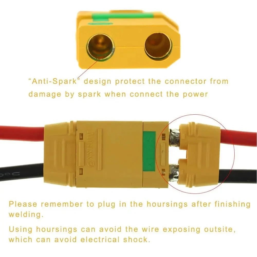 10 Pairs Amass  XT90S XT90-S XT90 Connector Anti-Spark Male Female Connector for Battery, ESC and Charger Lead