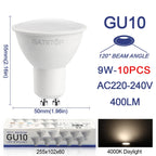 10 Pack Focos Gu10 Spotlight Lampara 220V Led Bulb Wholesale 9W White Warm 3000k 6000K Suitable for Home Commercial Buildings