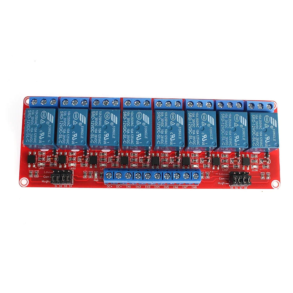 1/2/4/8 Channel High/Low Level Trigger Relay Module 5V12V24V Ome Intelligent Control Module with Optocoupler Isolation Output
