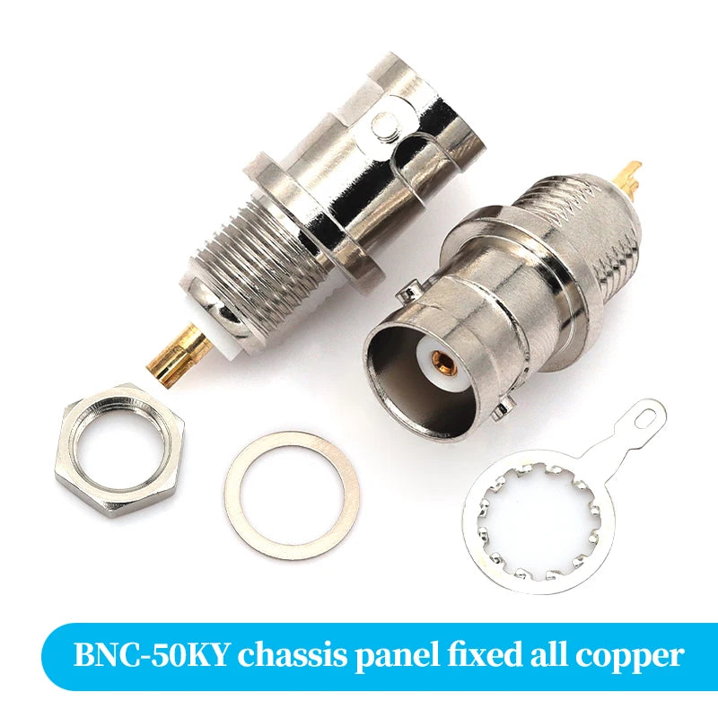Stlxy 1PCS BNC Female Socket Solder Connector Chassis Panel Mount Coaxial Cable For Welding Machine Parts 50 ohm Q9 BNC-50KY