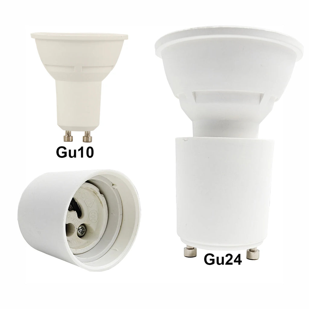 2pcs GU24 To GU10 2 Prong Pin Light Socket Adapter Lamp Holder Converter, Allow You Install Gu10 Lamp In Gu24 Socket
