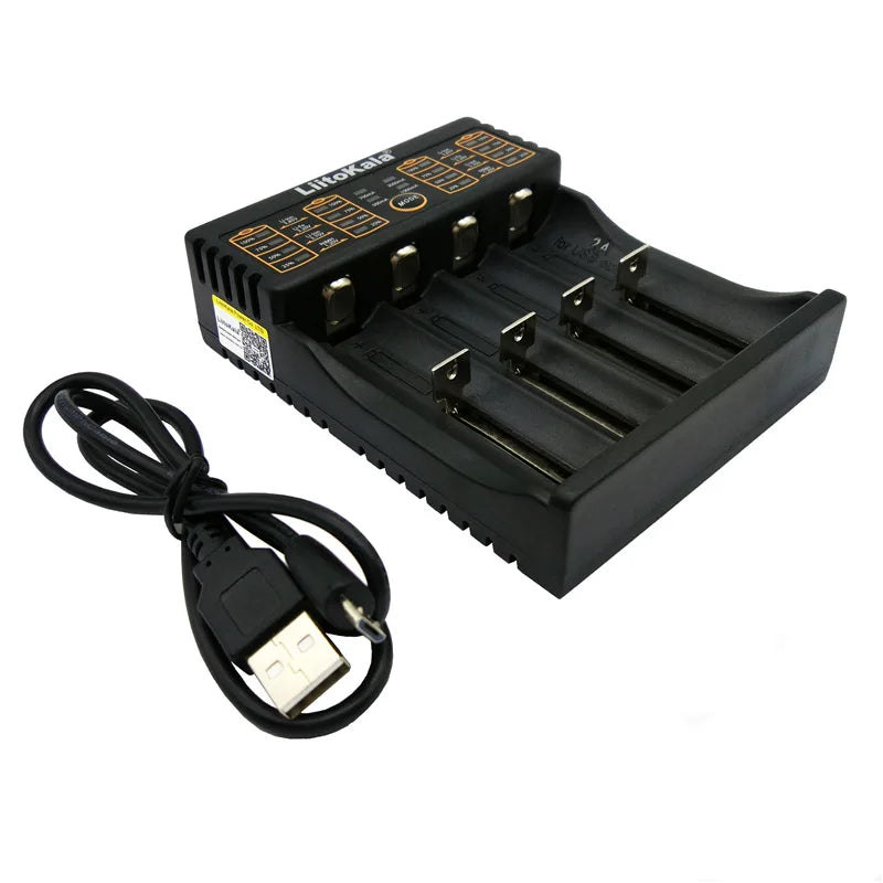 LiitoKala Lii-402 Universal Smart Battery Charger Compatible with Multiple Sizes Including 18650, 26650, 18500 Batteries
