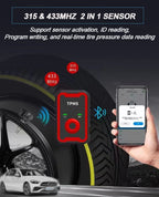 Programmable TPMS Sensors 2 in 1 433MHz+315MHz Support Programming With CELL PHONE Tire Pressure Monitor System