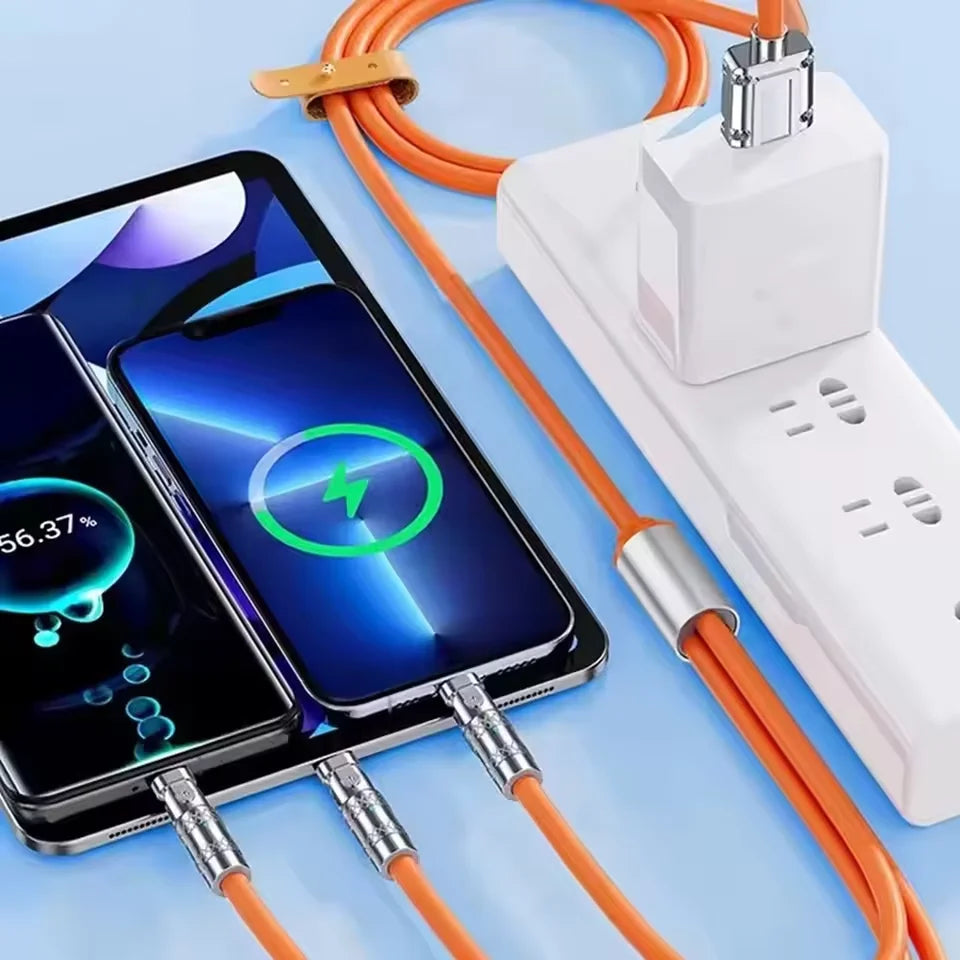 1.2m 2m 3 in 1 Fast Charge Cable For iPhone 11 15 16 XS XR iPad Air Samsung S20 S10 Xiaomi Huawei Type C Line Micro USB Wire