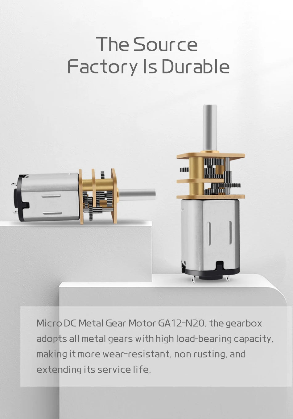 GA12-N20 Gear Motor With 3MM Shaft Brand New Precision DC 3V/6V Micro Gear Motor Low Speed Motor 10MM Length.