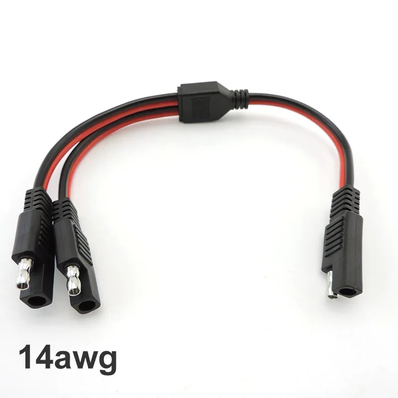 solar panel 1 SAE to 2 SAE splitter head Power Extension Connector plug Cable battery Adapter Quick Connect Disconnect 10A 20A