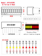 10pcs Multi-Color LED Display Bargraph Light 10 Segments Red Blue Yellow White Green Single Color Battery Level Bar Graph DIY