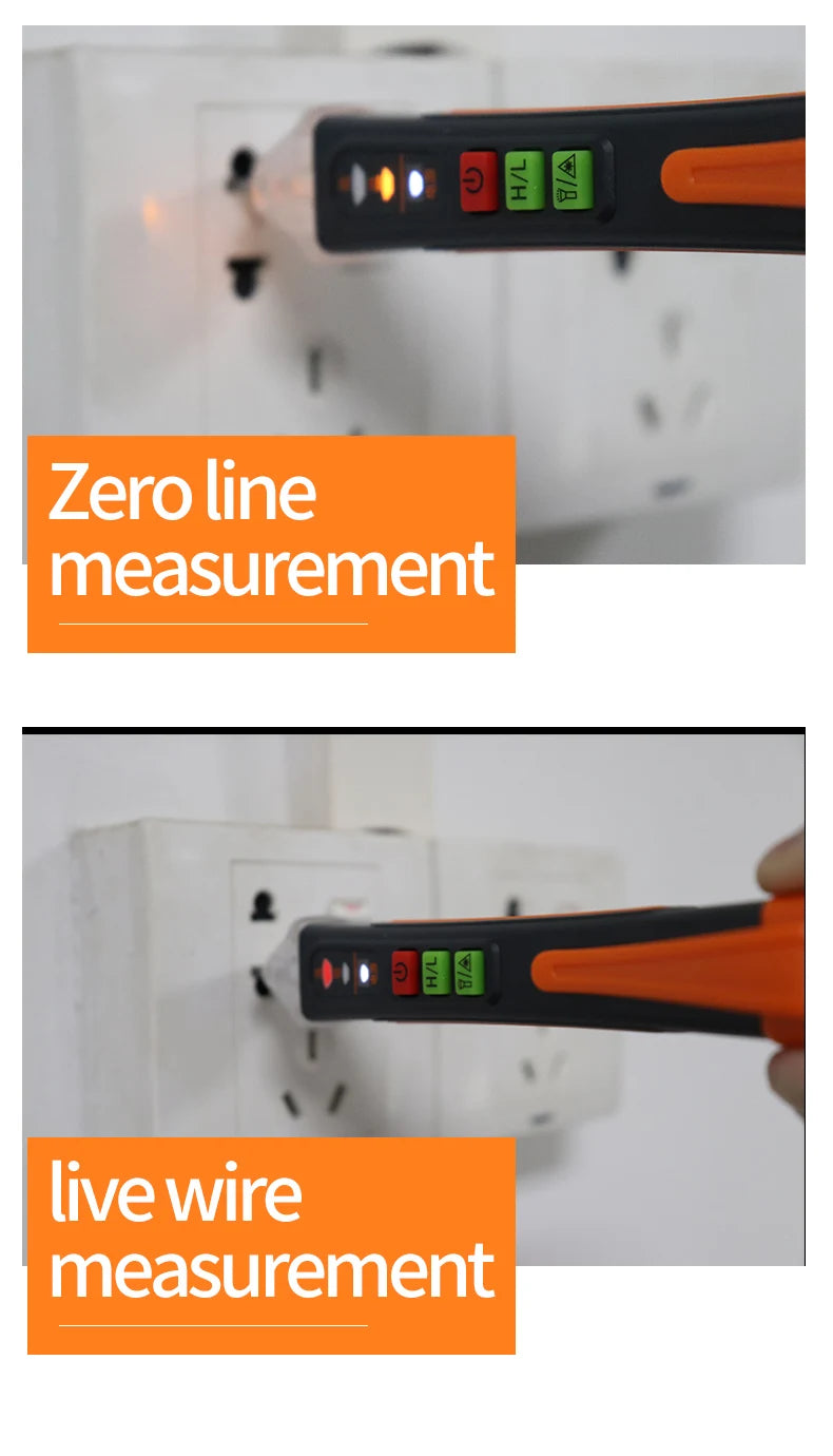Non-Contact Voltage Tester Pen Smart Voltage Detector Infrared Indicator 12-1000V Test Pencil Breakpoint Finder With Flashlight