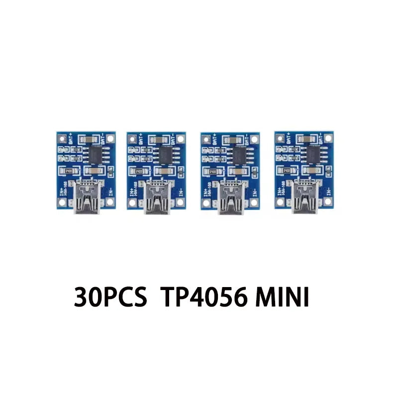 30PCS Micro/TYPE-C/MINI USB 5V 1A 18650 TP4056 Lithium Battery Charger Module Charging Board With Protection Dual Functions