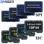 DIYUSER 2.4" 2.42 Inch 128x64 OLED LCD Display Module SSD1309 12864 4 Pin IIC I2C SPI Serial Interface C51
