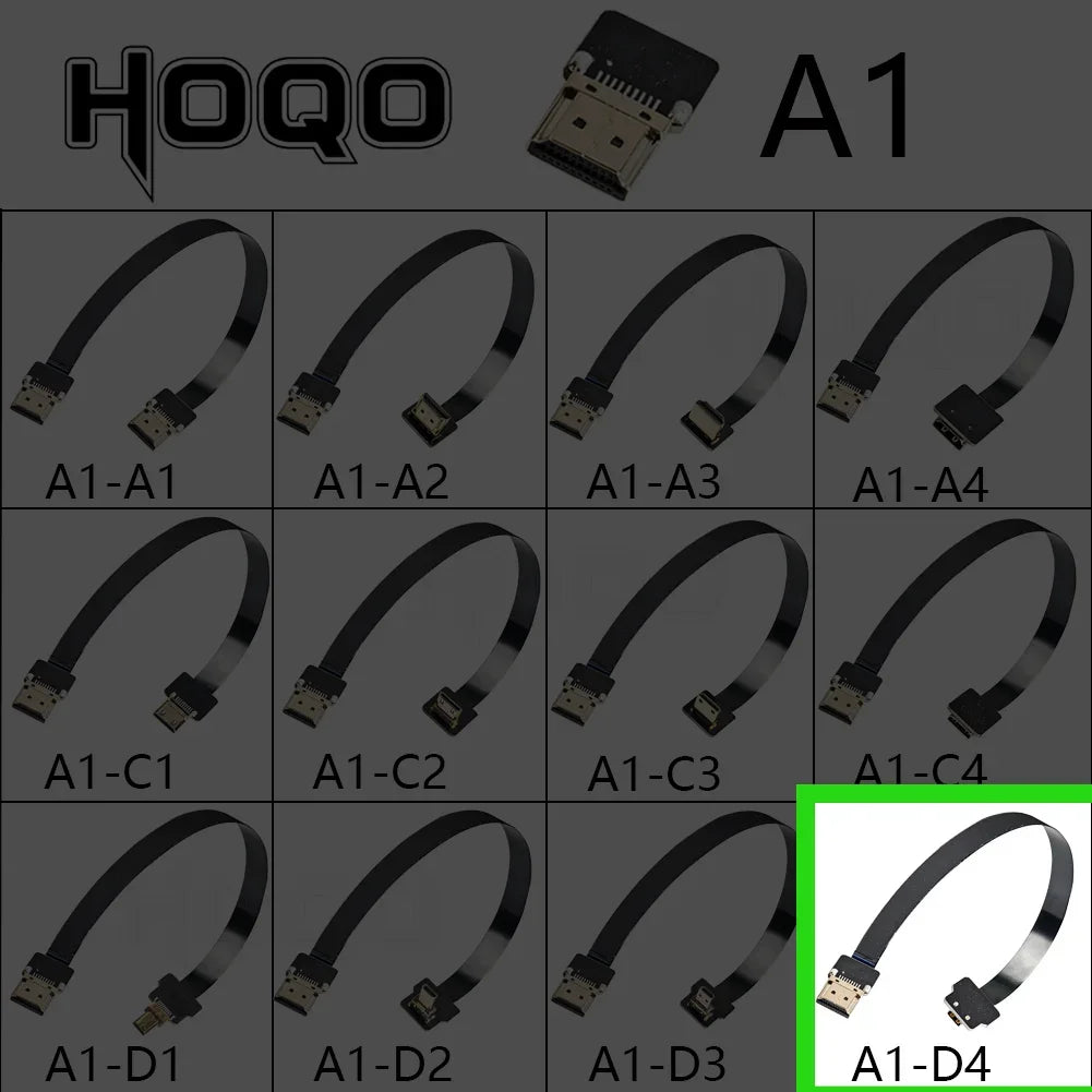 HD A1 Ultra Thin Flat FPV HDMI-Compatible Cable Flexible Mini HDMI to Micro HDMI Ribbon Wire 5cm/50cm Short FPC FFC