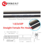 1.0mm Pin Header Connector Single Double Row 1*50P 2*50P SMD SMT Male Female Header Straight Pin Right Angle R/A Socket 1X50pin