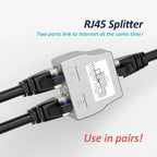 RJ45 Coupler 1 to 2 Ways Splitter Connector Adapter Ethernet Modular Plug Shielded Box RJ 45 Female Extender Internet Connection