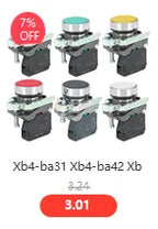 1Pcs Button Switch Self Reset Small Mushroom Head Emergency Stop 22mm Knob Key Start Inching Power on XB2-BG21 XB2-BA31 XB2-BS54