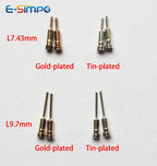 1000pcs D0.5mm D0.45-0.6mm PCB Gold Round Female Male Pin Sensor Crystal Socket Dim1.4*7.4mm,No Plastic for 2.54 Hole Pin Header
