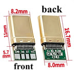 5pcs/Lot 4Pin USB Type-C Gold-plated Male Plug USBC DIY Self-repair Welding Charging Data Line Parts Type C Connector for Phone