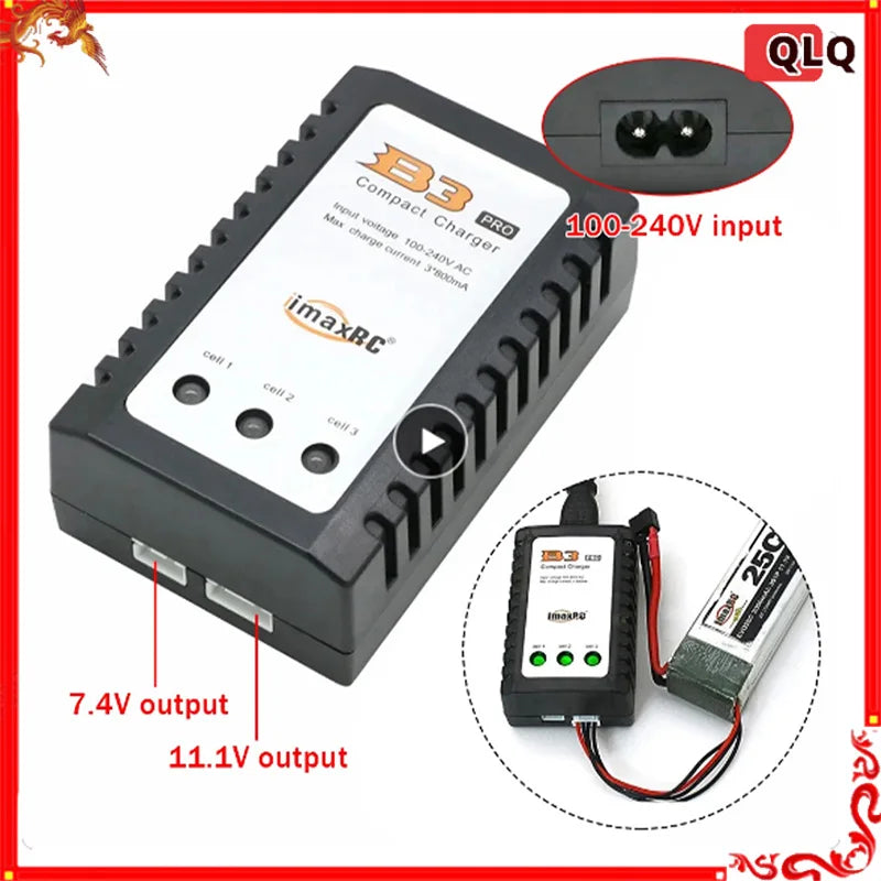 B3 Balanced Battery Charger for B3pro Compact 2S 3S Lipo Lithium Power Supply Universal EU/US Plug RC Helicopter Accessory