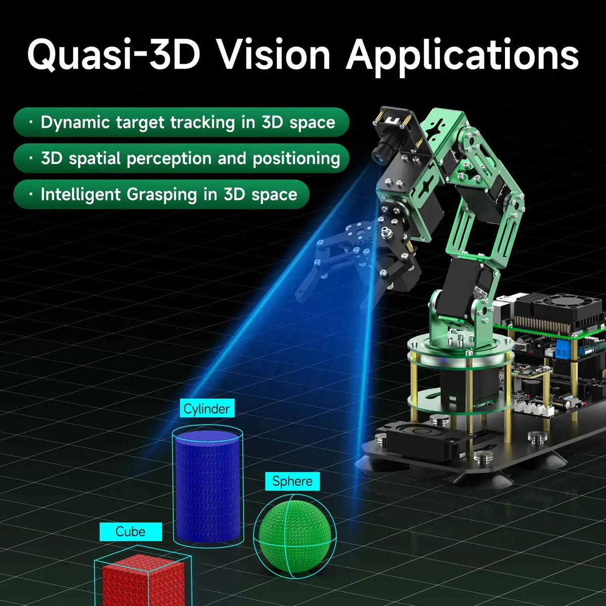 DOFBOT Raspberry Pi 5 Smart Robotic Arm DIY Electronic Kit AI Large Model Vision 6DOF Robot Support ROS2 Development