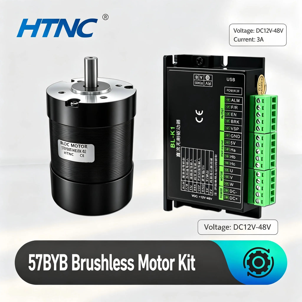 100W BLDC Motor with RS485 Driver Hall Sensor Support 3000 5000 10000 RPM Speed Adjustable DC Brushless Motor Kit DC 12-48V