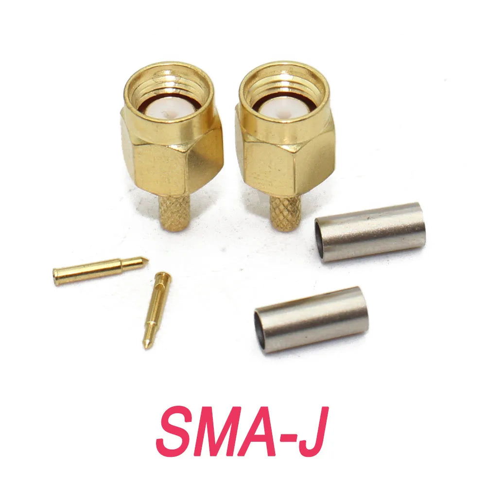 50-1.5 Cable SMA Male Female Straight Connector Gold Plated RP-SMA Crimping Adapter For RG178  RG316 RG174 LMR100 Wholesale
