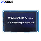 DIYUSER 2.4" 2.42 Inch 128x64 OLED LCD Display Module SSD1309 12864 4 Pin IIC I2C SPI Serial Interface C51