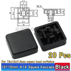 20 Pcs Tactile Pushbutton Switch 12*12*7.3MM Micro Switch Pushbutton A14 A24 Pushbutton Cover 12x12x7.3MM Square Head Pushbutton