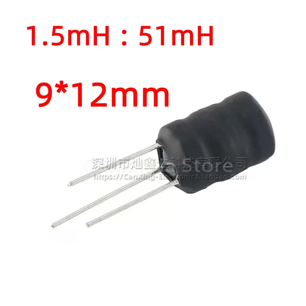 10pcs 3 Pin Ferrite Coil I Shaped Alarm Buzzer Boost Booster Step Up Inductor Inductance Choke Filter Drum Core Radial