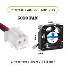 3010 4010 5010 3D Printer Cooling Fan, 12V 24V 5V 2Pin Low Noise, for Ender 3-Style J-Head Heatsink