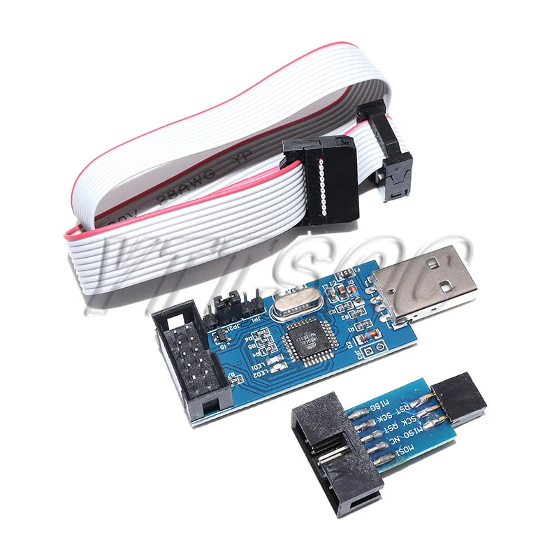 USBASP USBISP AVR Programmer USB ISP USB ASP ATMEGA8 ATMEGA128 Support Win7 64K 10Pin To 6 Pin Adapter Board USBISP