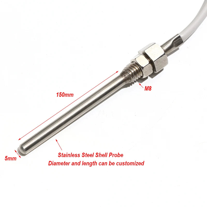 1PC Probe 5x150mm NTC 10K/20K/50K/100K Thermistor Thread M8 Temperature Sensor Waterproof Thermocouple Multi-strand Wire 1-3M